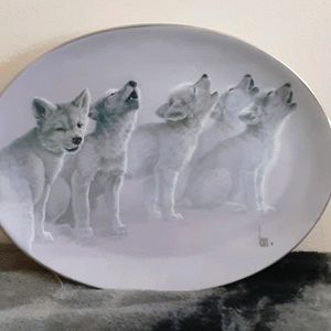 Bradford Exchange plate. Wolf pups.
